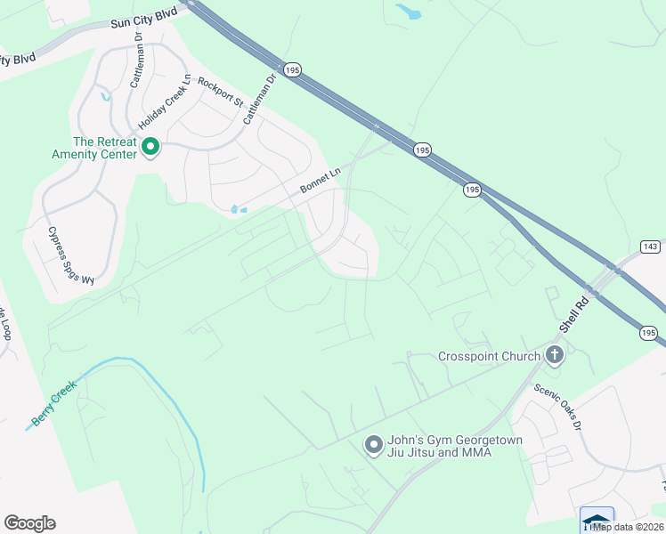 map of restaurants, bars, coffee shops, grocery stores, and more near 401 Bonnet Lane in Georgetown