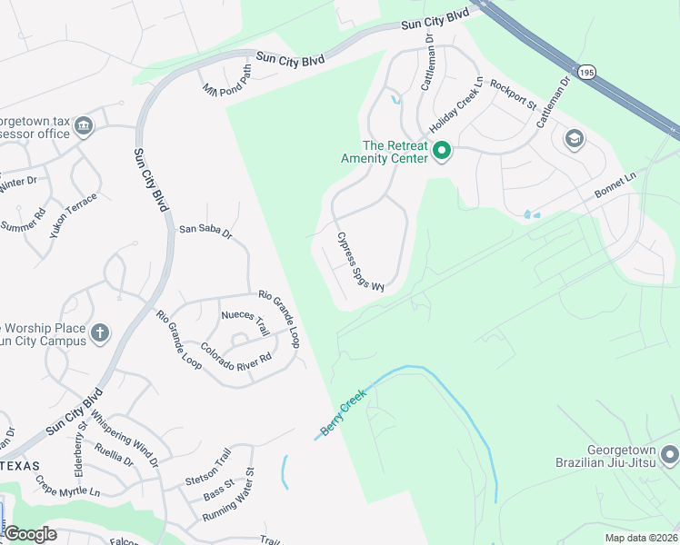 map of restaurants, bars, coffee shops, grocery stores, and more near 216 Cypress Springs Way in Georgetown