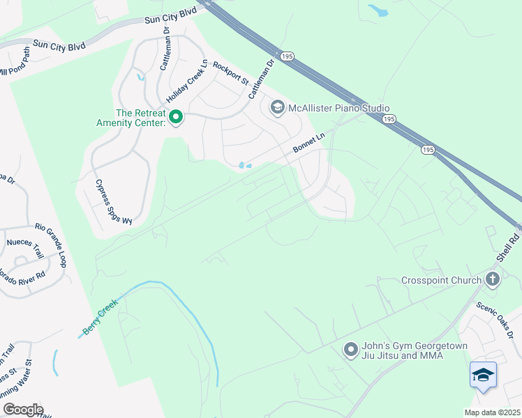 map of restaurants, bars, coffee shops, grocery stores, and more near 552 Bonnet Lane in Georgetown