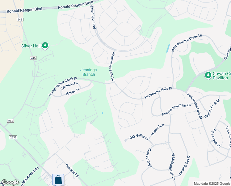 map of restaurants, bars, coffee shops, grocery stores, and more near 106 Martin Creek Lane in Georgetown
