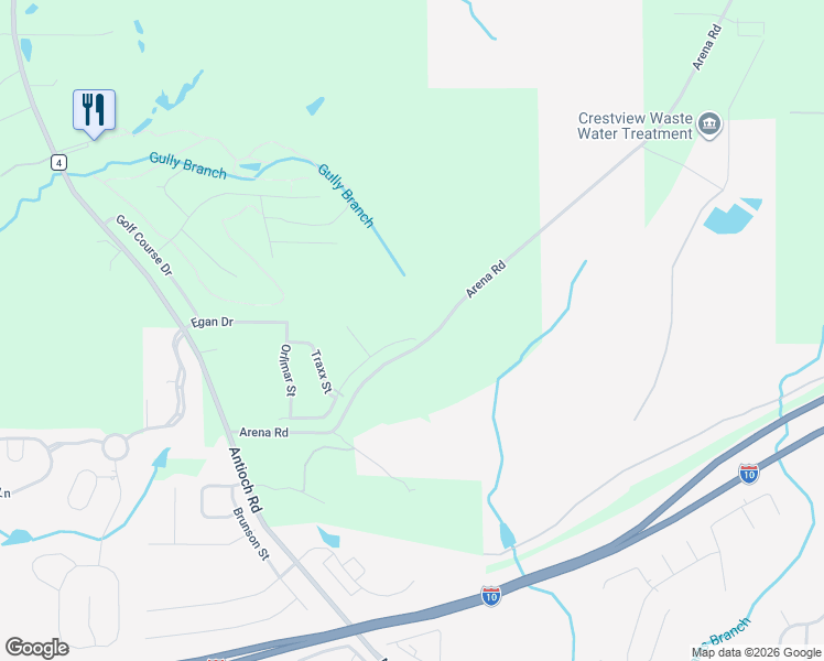 map of restaurants, bars, coffee shops, grocery stores, and more near 2261 Titanium Drive in Crestview
