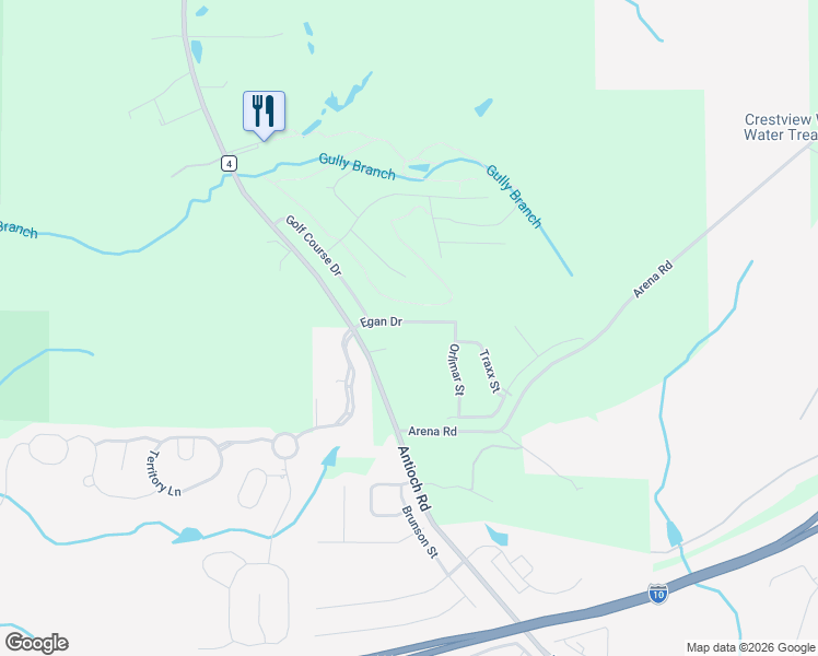 map of restaurants, bars, coffee shops, grocery stores, and more near 111 Eagle Drive in Crestview
