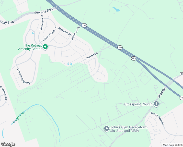 map of restaurants, bars, coffee shops, grocery stores, and more near 401 Bonnet Lane in Georgetown