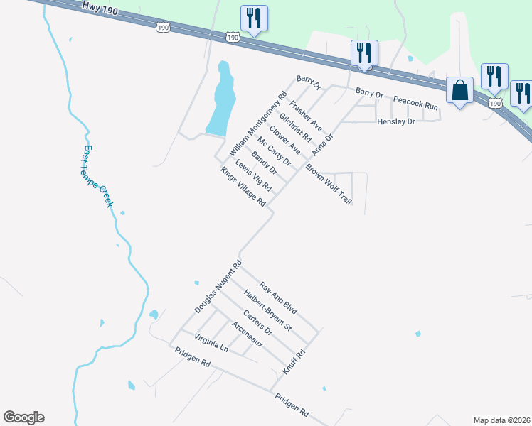 map of restaurants, bars, coffee shops, grocery stores, and more near 110 Douglas-Nugent Road in Livingston