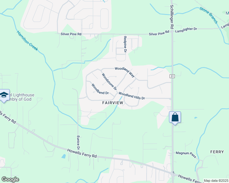 map of restaurants, bars, coffee shops, grocery stores, and more near 8110 Woodstone Drive in Semmes