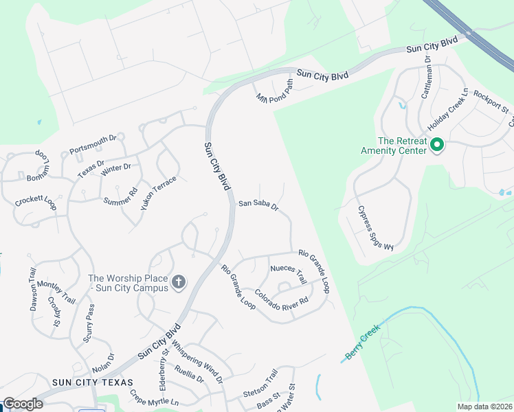 map of restaurants, bars, coffee shops, grocery stores, and more near 110 San Saba Drive in Georgetown