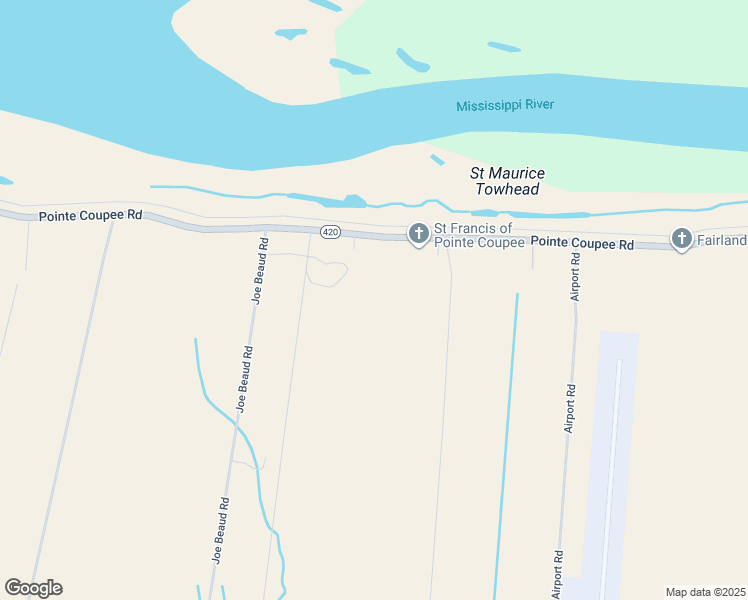 map of restaurants, bars, coffee shops, grocery stores, and more near 10324 Pointe Coupee Road in New Roads