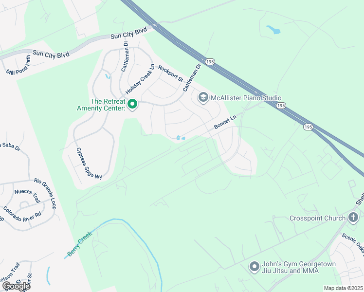 map of restaurants, bars, coffee shops, grocery stores, and more near 552 Bonnet Lane in Georgetown