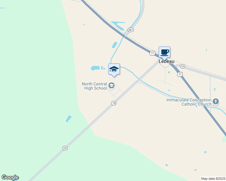 map of restaurants, bars, coffee shops, grocery stores, and more near 6579 Louisiana 10 in Washington