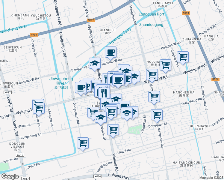 map of restaurants, bars, coffee shops, grocery stores, and more near in 
