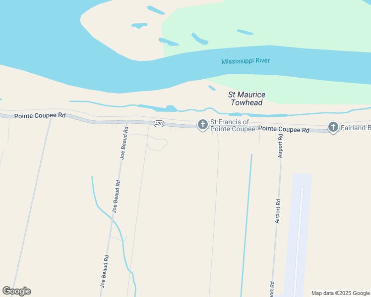 map of restaurants, bars, coffee shops, grocery stores, and more near 10324 Pointe Coupee Road in New Roads