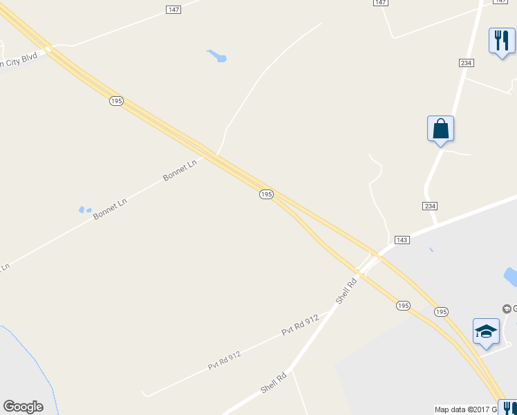 map of restaurants, bars, coffee shops, grocery stores, and more near 2451 Highway 195 in Georgetown