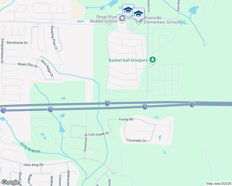map of restaurants, bars, coffee shops, grocery stores, and more near 919 Merganser Way in Crestview