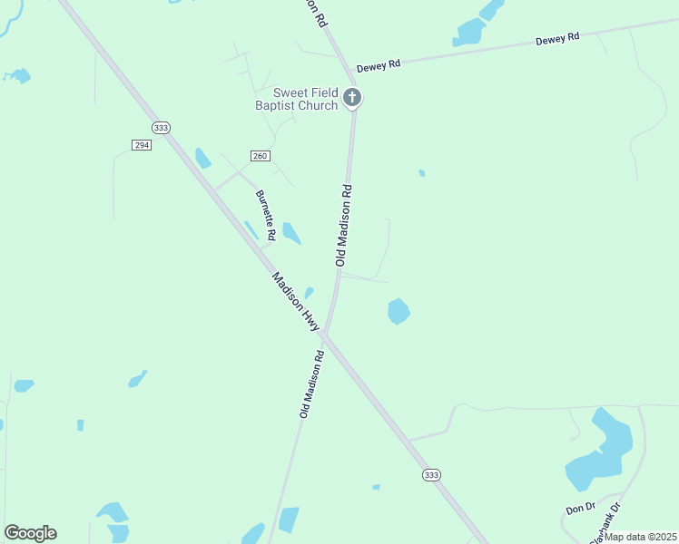 map of restaurants, bars, coffee shops, grocery stores, and more near Old Madison Rd in Quitman