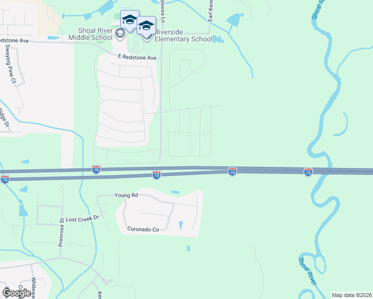 map of restaurants, bars, coffee shops, grocery stores, and more near 4715 Okaloosa Lane in Crestview