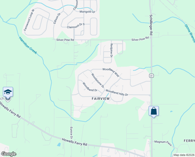 map of restaurants, bars, coffee shops, grocery stores, and more near 1830-1860 Woodstone Court East in Semmes