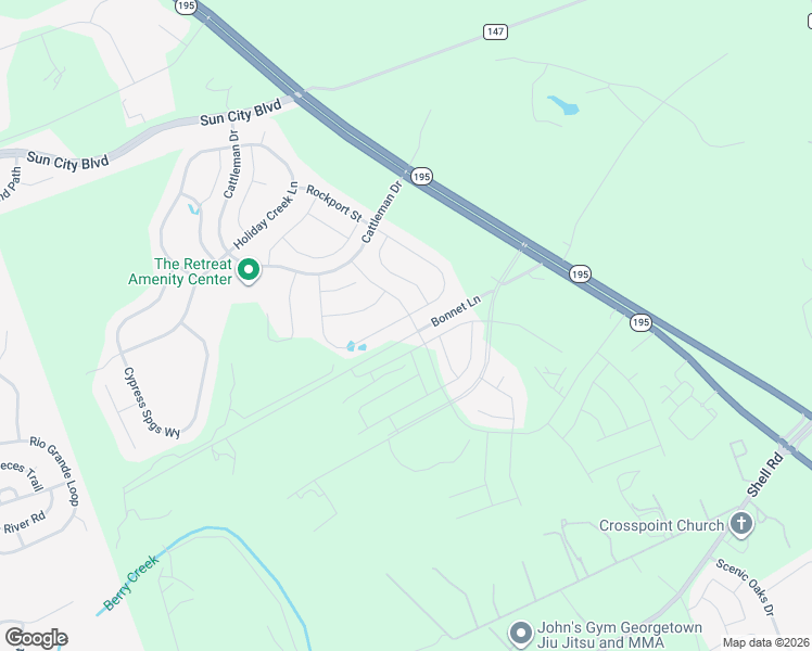 map of restaurants, bars, coffee shops, grocery stores, and more near 356 Brenham Pass in Georgetown