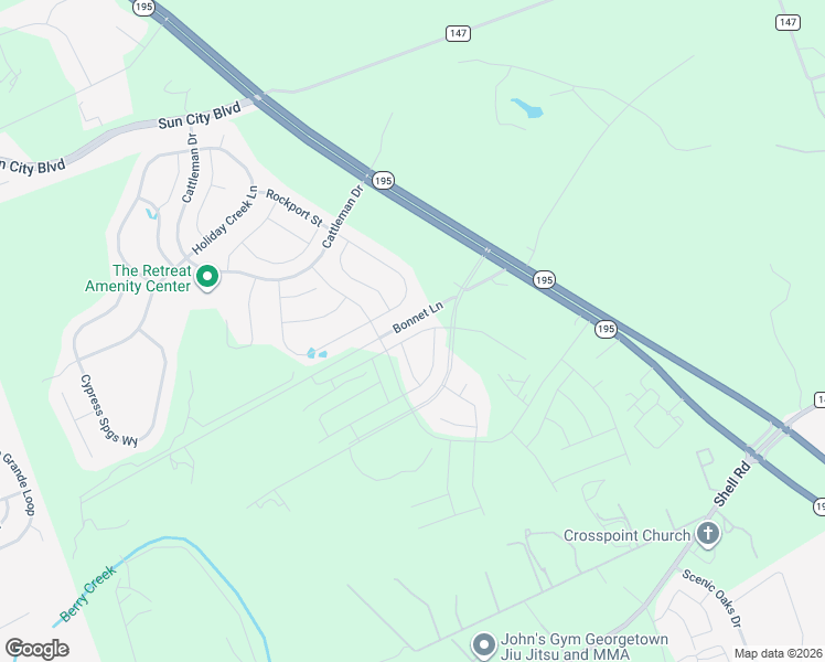 map of restaurants, bars, coffee shops, grocery stores, and more near 1101 Bch Way in Georgetown