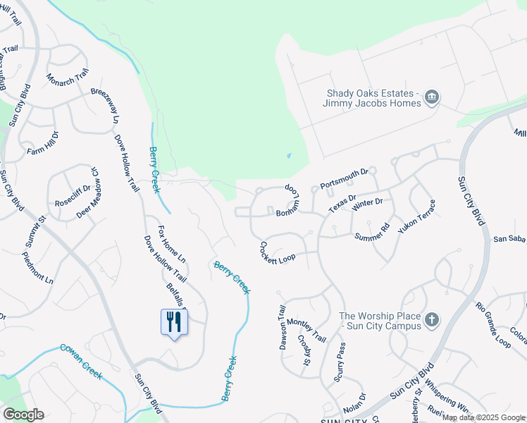 map of restaurants, bars, coffee shops, grocery stores, and more near 120 Bowie Circle in Georgetown