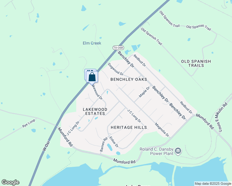 map of restaurants, bars, coffee shops, grocery stores, and more near 6188 J C Long Drive in Bryan