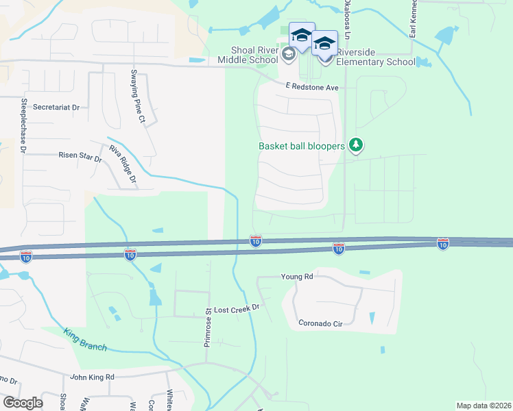 map of restaurants, bars, coffee shops, grocery stores, and more near 907 Merganser Way in Crestview
