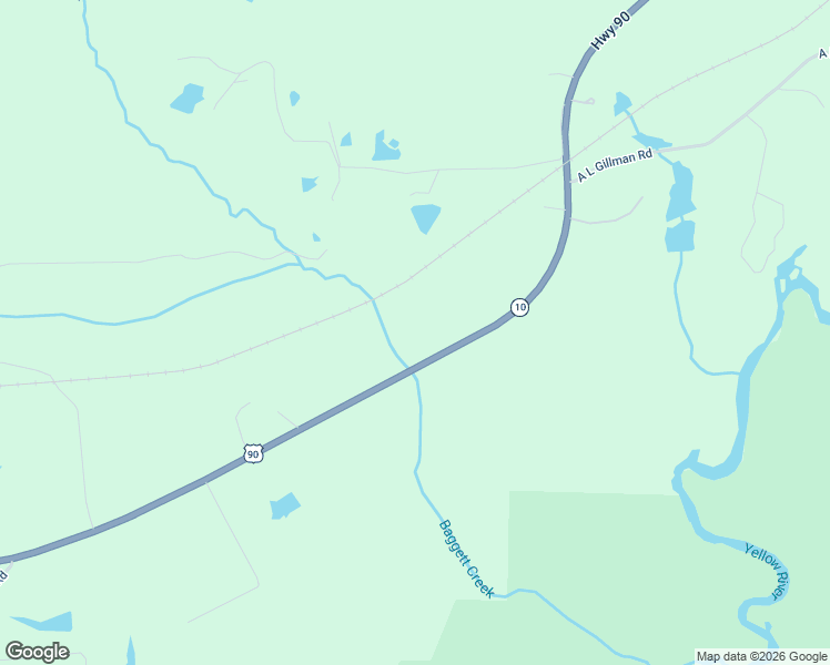 map of restaurants, bars, coffee shops, grocery stores, and more near 1561 U.S. 90 in Baker