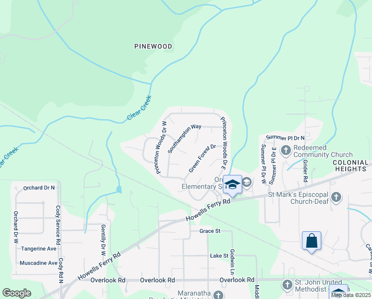 map of restaurants, bars, coffee shops, grocery stores, and more near 6508 Queensborough Court in Mobile