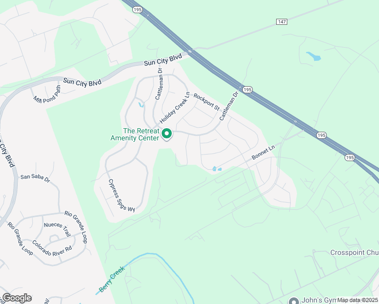 map of restaurants, bars, coffee shops, grocery stores, and more near 302 Brenham Pass in Georgetown