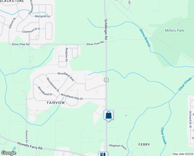 map of restaurants, bars, coffee shops, grocery stores, and more near 7851 Pauline Court in Semmes
