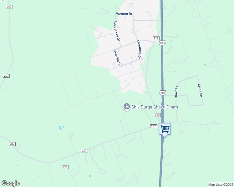map of restaurants, bars, coffee shops, grocery stores, and more near 217 Northcrest Drive in Liberty Hill