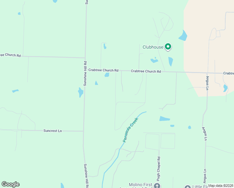 map of restaurants, bars, coffee shops, grocery stores, and more near 3707 Crabtree Church Road in Molino