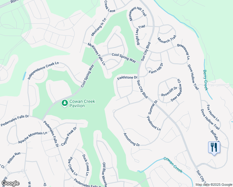 map of restaurants, bars, coffee shops, grocery stores, and more near 510 Lake Sommerville Trail in Georgetown