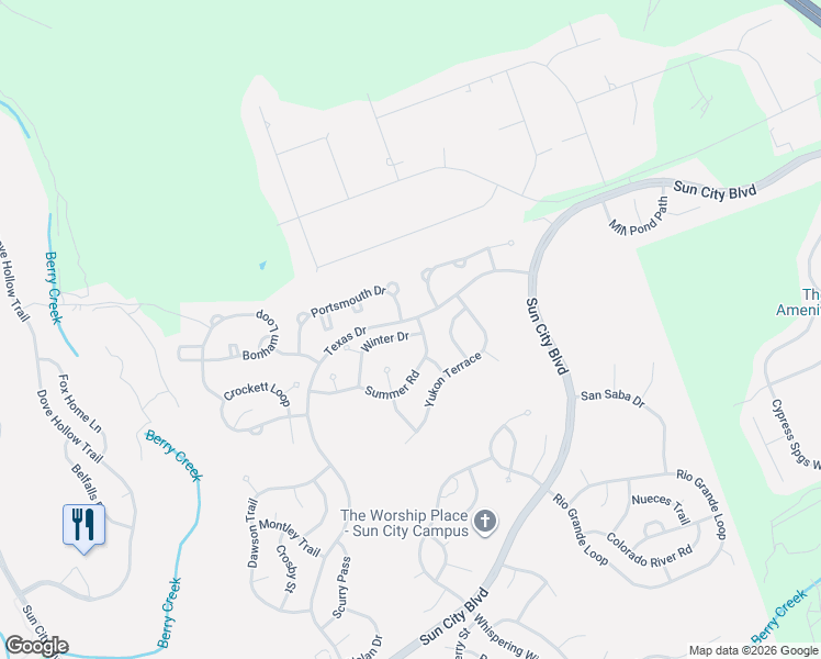 map of restaurants, bars, coffee shops, grocery stores, and more near 401 Summer Road in Georgetown