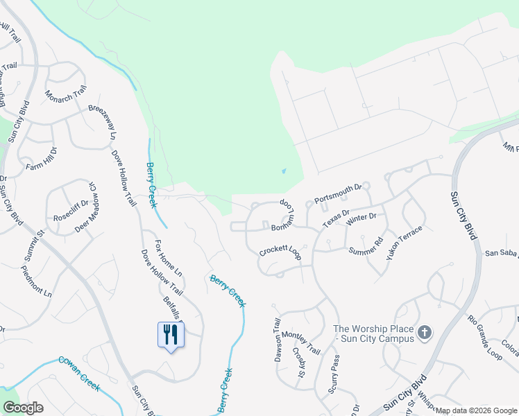 map of restaurants, bars, coffee shops, grocery stores, and more near 225 Bonham Loop in Georgetown