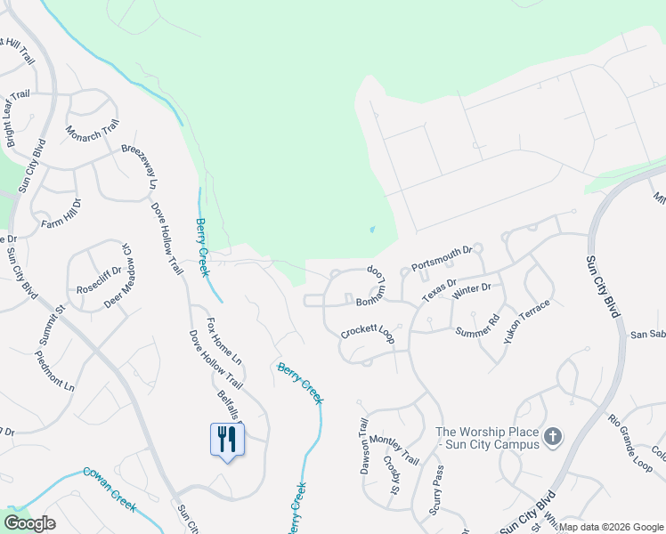 map of restaurants, bars, coffee shops, grocery stores, and more near 215 Bonham Loop in Georgetown