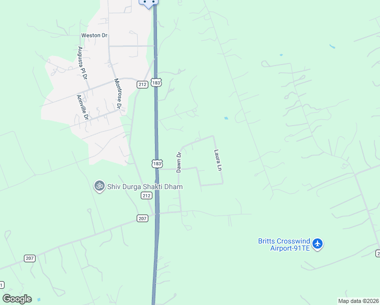 map of restaurants, bars, coffee shops, grocery stores, and more near 212 Dawn Drive in Liberty Hill