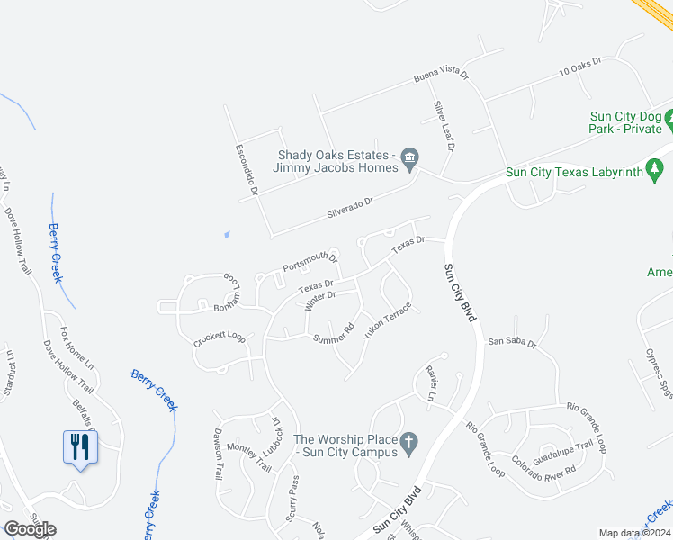 map of restaurants, bars, coffee shops, grocery stores, and more near 130 Portsmouth Drive in Georgetown