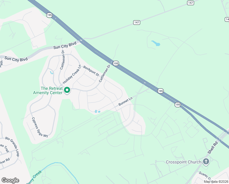 map of restaurants, bars, coffee shops, grocery stores, and more near 108 Comal Lane in Georgetown