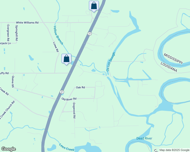 map of restaurants, bars, coffee shops, grocery stores, and more near 305 O A Green Road in Bogalusa