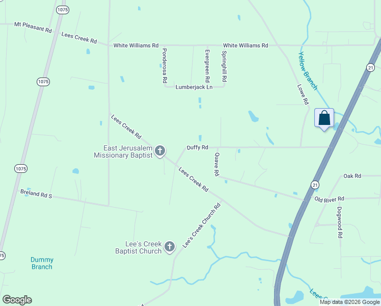map of restaurants, bars, coffee shops, grocery stores, and more near 792 Duffy Road in Bogalusa