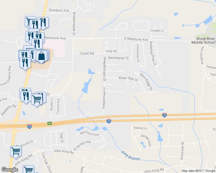 map of restaurants, bars, coffee shops, grocery stores, and more near 603 Affirmed Court in Crestview