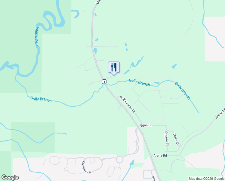 map of restaurants, bars, coffee shops, grocery stores, and more near 4863 Antioch Road in Crestview