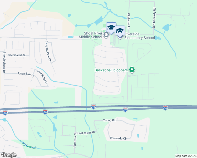 map of restaurants, bars, coffee shops, grocery stores, and more near 822 Moorhen Way in Crestview