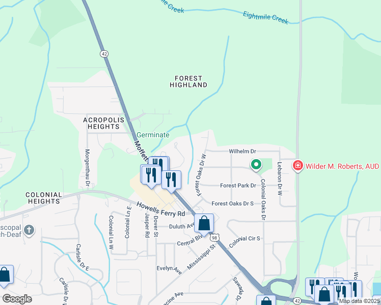 map of restaurants, bars, coffee shops, grocery stores, and more near 149 Saint Louis Street in Mobile