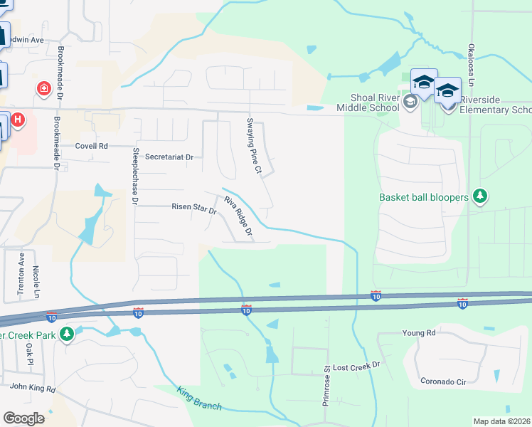 map of restaurants, bars, coffee shops, grocery stores, and more near 248 Swaying Pine Court in Crestview