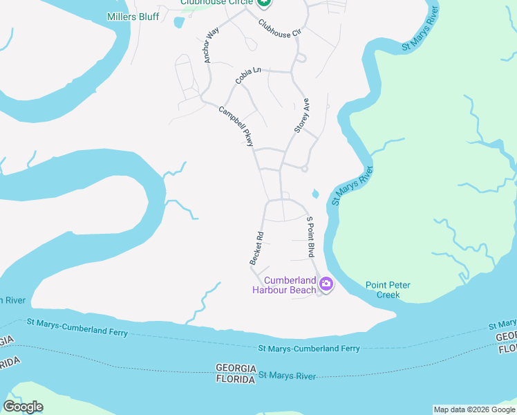 map of restaurants, bars, coffee shops, grocery stores, and more near 105 Elbert Lane in St. Marys