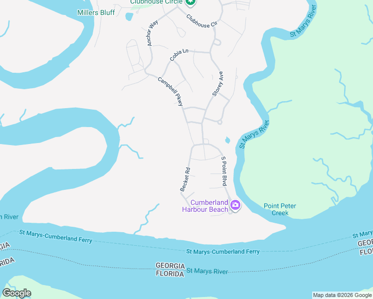 map of restaurants, bars, coffee shops, grocery stores, and more near 105 Elbert Lane in St. Marys