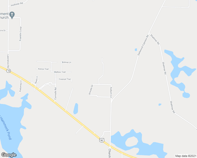 map of restaurants, bars, coffee shops, grocery stores, and more near Private Drive in Marianna