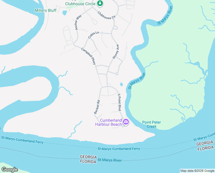 map of restaurants, bars, coffee shops, grocery stores, and more near South Point Boulevard in St. Marys