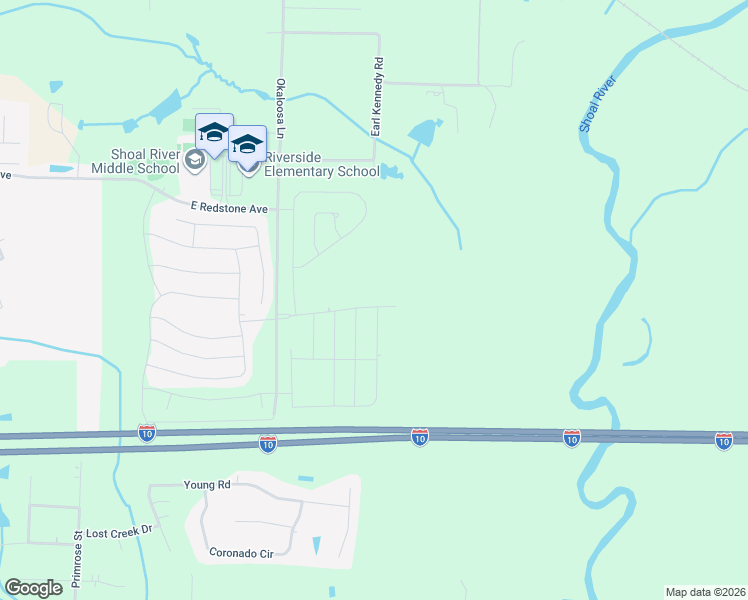 map of restaurants, bars, coffee shops, grocery stores, and more near 4701-4791 Okaloosa Lane in Crestview